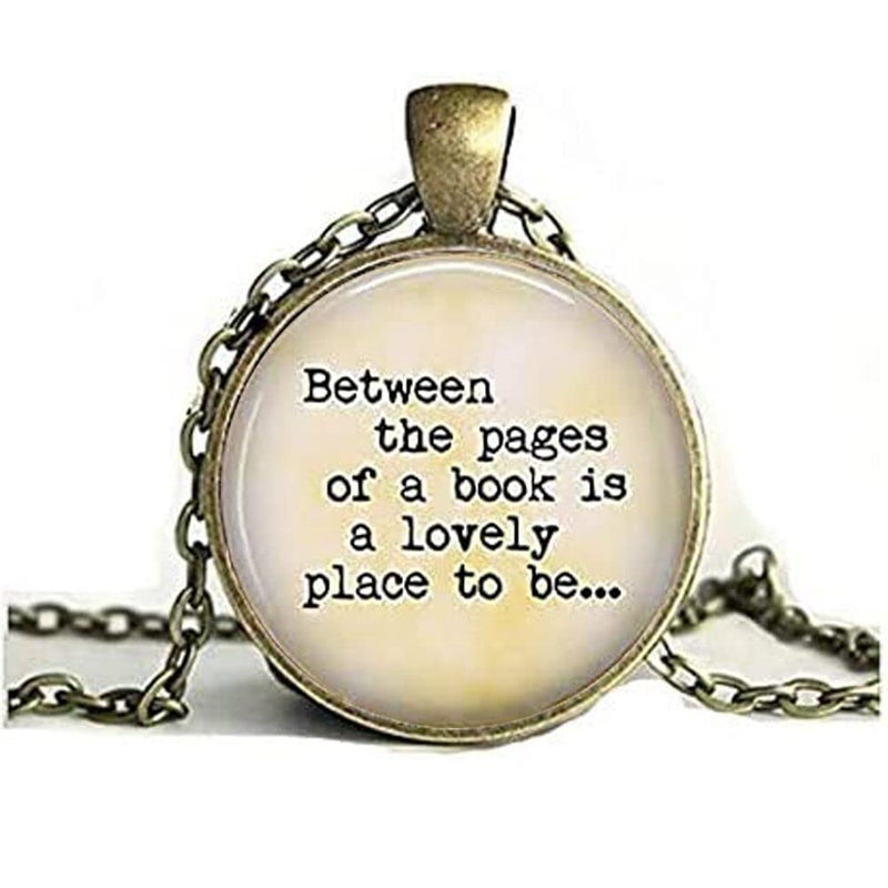 Legendary Between The Pages of a Book - Lovely Place to Be - Gift for Book Lover - Reading Pendant - Image 1
